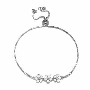STERLING SILVER DIAMOND ACCENT BOLO BRACELET